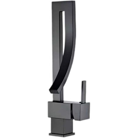 Moderner Waschtischarmatur - Einteilige Mischbatterie aus massivem Messing - Farbe: Schwarz - Elegantes und langlebiges Design - Hohe Qualität. (1/4)