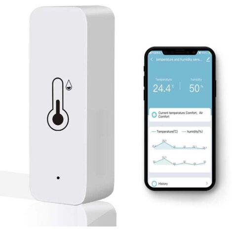 Stück kabelloses Thermometer-Hygrometer, intelligenter Feuchtigkeits- und Temperaturmonitor mit Fernsteuerung per App, Sensor für Innenraumfeuchtigkeit und -temperatur mit Datenexport, Alexa-kompatibe