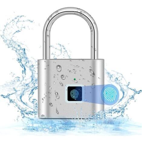 Fingerabdruckschloss, intelligentes Schloss, wasserdicht, Fingerabdruck-Vorhängeschloss, USB-Ladefunktion, hochsicheres biometrisches Schloss für Spinde im Fitnessstudio, Gepäck, Schließfächer (Geld) (1/4)