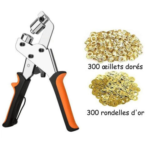 Ösenstanzzange, Ösenzange, professionelles Ösenstanzset, 300-teilige (10 mm Innendurchmesser) Ösenzange aus Metall (1/4)
