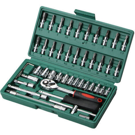 46-teiliger Steckschlüsselsatz, 0,6 cm (0,25 Zoll) Durchmesser. 46-teiliger Steckschlüsselsatz mit Super-Verriegelungssystem. (1/5)