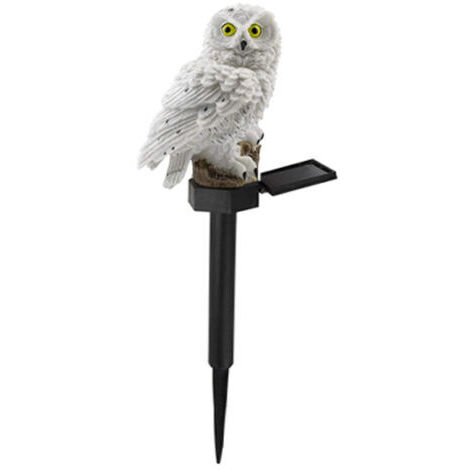 Solar-Gartenlampe, Gartendekorationslampe, wasserdichte Solar-Außenleuchte für Wege, Rasenflächen, Höfe, Eulen-Gartenlampe (Weiß) (1/4)