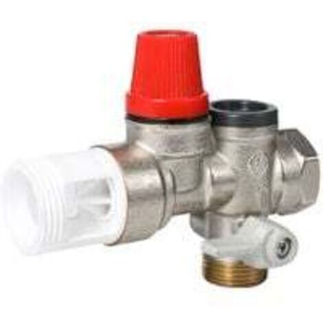 Sicherheitsgruppe aus geradem Messing für Warmwasserbereiter, Speichertank – 20x27 oder 3/4" (1/4)