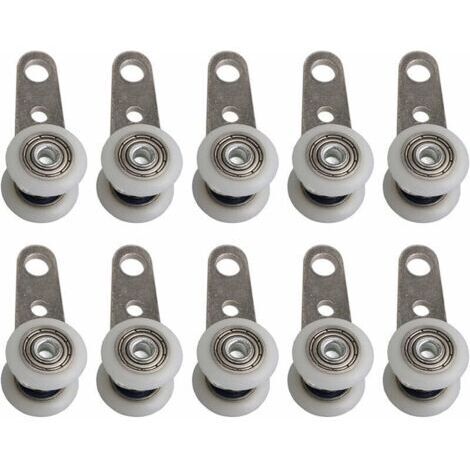 Schiebetürzubehör – Set mit 10 Rollen für Terrassentüren oder Schiebetüren – Metall und Kunststoff – 4,5 x 1,9 cm (1/5)