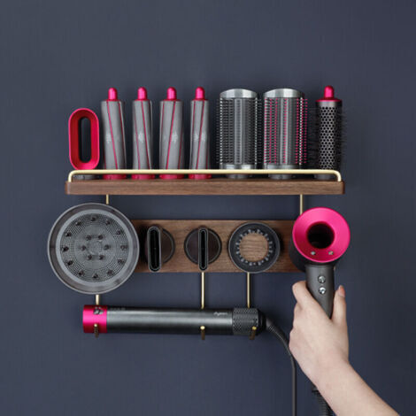 Haartrocknerhalterung für Dyson – Wandmontierte Aufbewahrungsmöglichkeit für Haartrockner ohne Bohren, Friseur-Organizer (1/4)