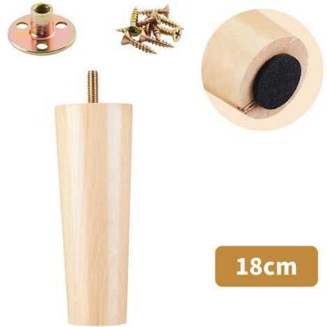 Set mit 4 Sofabeinen aus Massivholz, geeignet für TV-Ständer, Couchtische, Schuhschränke, Badezimmerschränke (18 cm) (1/3)