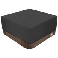 Garten-Whirlpoolabdeckung, Schutzhülle für Whirlpools aus 210D Oxford-Gewebe, wasserdicht, staubdicht, UV-beständig, verschiedene Größen erhältlich, Schwarz, 220 x 220 x 85 cm