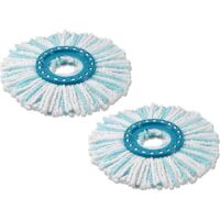 Für Leifheit, 2er-Pack Ersatzköpfe für den Clean Twist Disc Mop micro duo, geeignet für alle Bodenarten, vollständige Schmutzaufnahme dank des 2-Faser-Systems, saugfähige Mikrofaser, Ersatzfransen