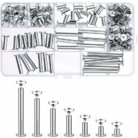 80-teiliges Chicago-Schrauben-Sortiment, 7 verschiedene Größen, Metall-Rundkopfschrauben, Chicago-Knopfschrauben für DIY-Ledereinfassungen und -Verzierungen