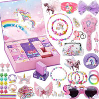 Adventskalender 2024 für Mädchen, Teenager und Kleinkinder, Einhorn, Prinzessin, Adventskalender mit Kinderschmuck, Haaraccessoires, Weihnachtskalender