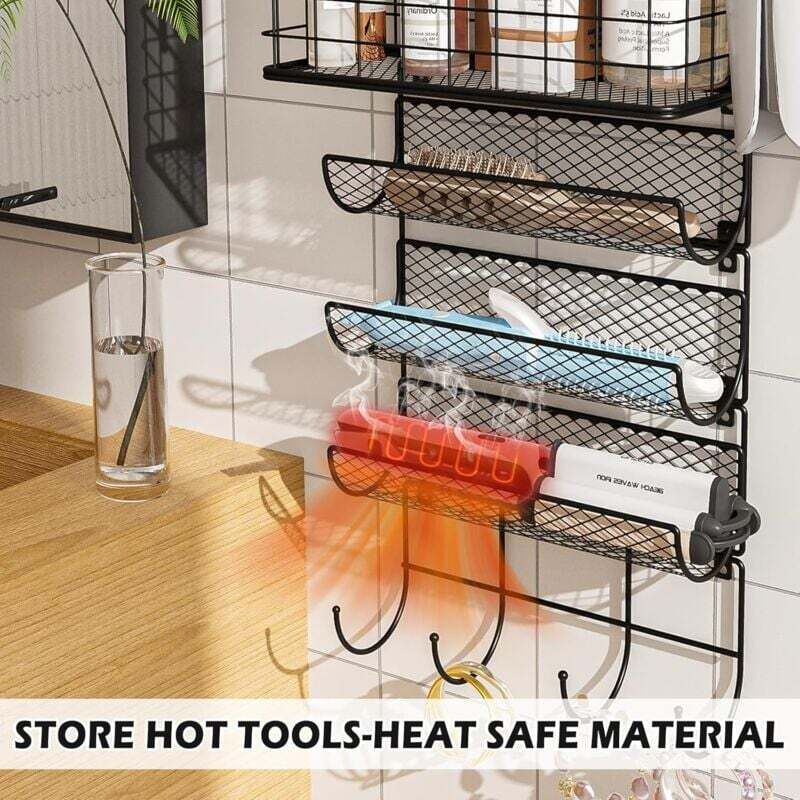 Set di 4 cestini da parete in filo metallico per cucina e bagno