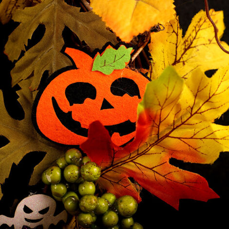 Ghirlanda autunnale con foglie d'acero con luci, 1,8 m, ghirlanda artificiale autunnale con pigne e zucche, ghirlanda di foglie autunnali da appendere, ghirlanda per porta, festa, Ringraziamento