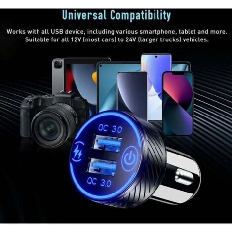HORJOR Caricatore Auto USB C Accendisigari USB QC 3.0 2 Porte Caricabatterie Auto Ricarica Veloce Compatibile con iPhone, Samsung Galaxy, Huawei, Xiaomi, Tablet • Molinari Elettrodomestici HORJOR Caricatore Auto USB C Accendisigari USB QC 3.0 2 Porte Caricabatterie Auto Ricarica Veloce Compatibile con iPhone, Samsung Galaxy, Huawei, Xiaomi, Tablet • Molinari Elettrodomestici