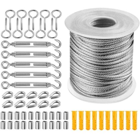 PATIKIL Cavo Lanyard Acciaio Inossidabile Occhielli 0.06 x 4