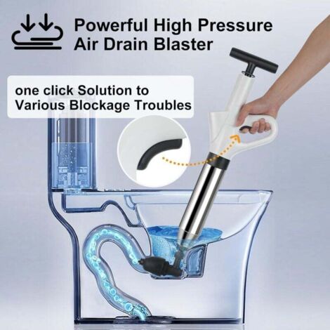 Sturatore per WC ad aria compressa bianco con manometro, utilizzato per ...