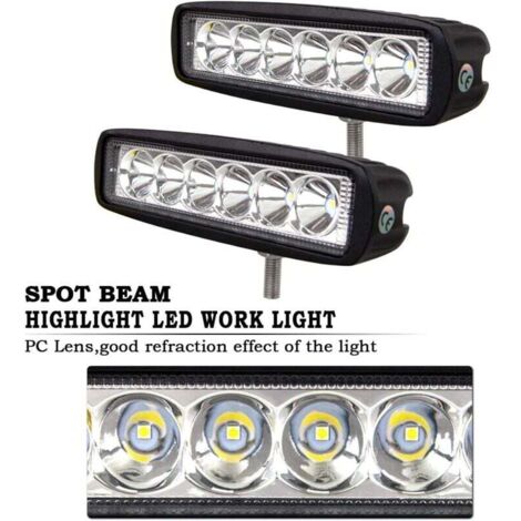 Barra LED 48W Faretto Quadrato Impermeabile Off Road – Luce Da Lavoro 12V/24V Per Auto, Camion, SUV, ATV (27W O 48W)