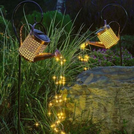 Barattolo Solare A Forma Di Annaffiatoio Con Luce A Colibrì - Decorazione Da Giardino, Sentiero E Balcone, Regalo Per Donne - 2