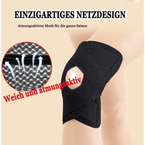 Ginocchiera Sottile Con Supporti Laterali A Compressione Regolabile - Beige - Per Sport E Uso Quotidiano