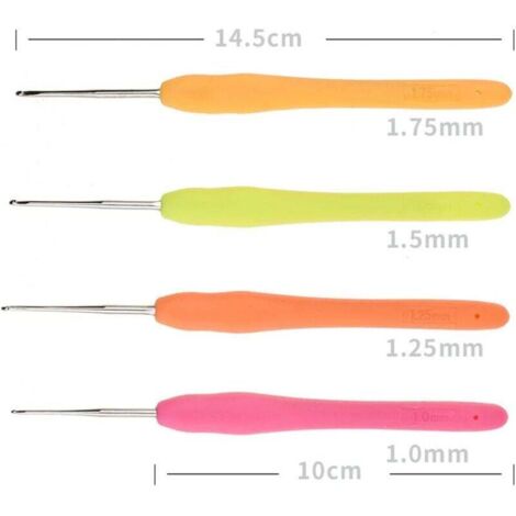 Set di 3 uncinetti, 2,5 mm, 3,5 mm, 4,5 mm, ferri da maglia