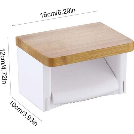 Porta Carta Igienica In Legno Con Ripiano E 2 Scomparti – Montaggio A Parete, Vintage, Capacità 5 Kg Per Bagno E Cucina