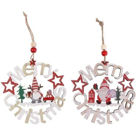 Decorazione Natalizia In Legno Villaggio Con Luci LED - Chiesa E Personaggi Di Babbo Natale, Alce E Albero - 38 Cm - Addobbo Per Camino, Davanzale, Interni