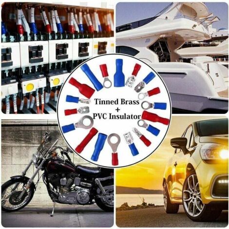 Lotto Misto Terminali Elettrici A Crimpare Rossi - Anello, Forcella, Capocorda, Vanga, Proiettile