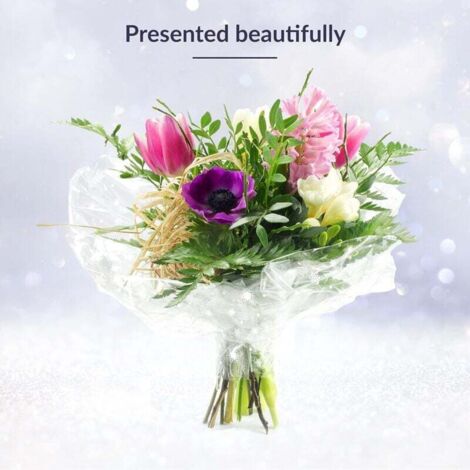 Cellophane Trasparente Con Motivi Natalizi - Rotolo Da 40 Cm X 30 M, Per Confezioni Regalo, Fiori E Artigianato, Igienico E Resistente