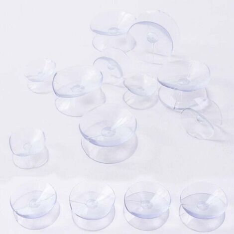 10 Ventose Trasparenti In PVC - Multiuso Per Bagno E Cucina - Ø 25mm Con Gancio