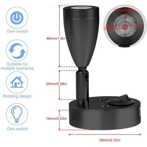Riloer Farettina Da Lettura LED 12V Con Interruttore - Luce Interna Per Camper, Barca E Roulotte - Testa Regolabile 6000K