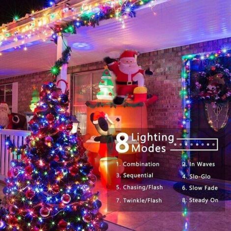 Gresonic Catena Luminosa LED 2000 Luci Bianco Caldo - 40 Metri + 5m Cavo, Per Esterni, Giardino, Albero Di Natale - 3