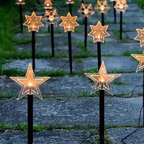 Set di 8 lampade solari da esterno a forma di globo luminoso su paletto per giardino, vialetto, bianco freddo | Leroy Merlin