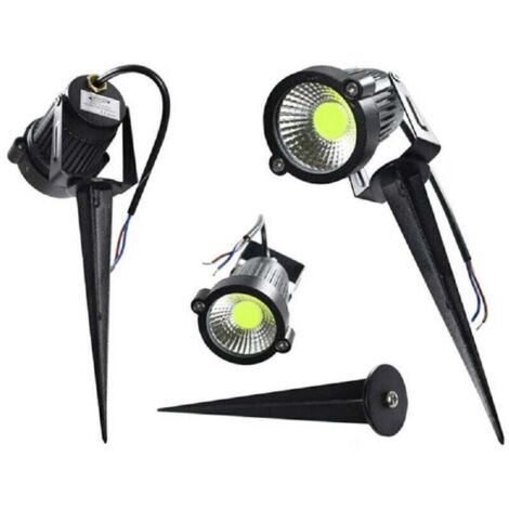 Pack 10 Focos LED Jardin Con Pincho COB 5W 220V - Luz Blanca Cálida Para Exteriores IP65
