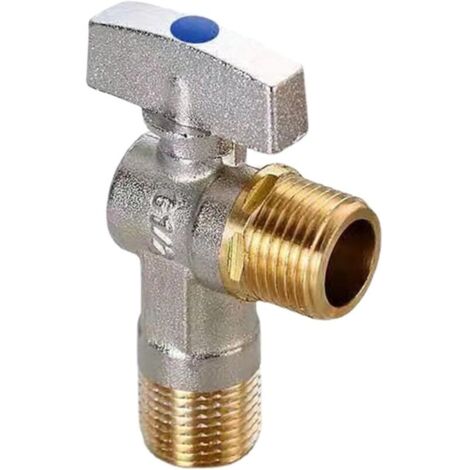 Válvula Triangular Latón Dorado Para Baño: Doble Mando, Una Entrada Y Dos Salidas | Rosca G1/2" | Apertura Rápida | Antifugas