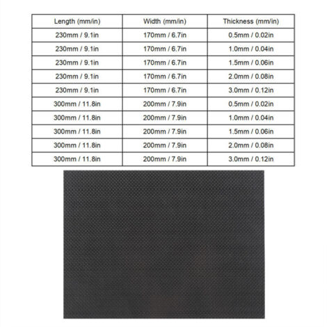 Placa De Fibra De Carbono Phefop – Tamaño 230x170x0.5 Mm (y Otros), Superficie Brillante, Alta Resistencia Y Ligereza, Ideal Para Proyectos DIY