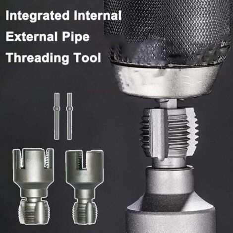Pipe Tapping & Threading Tool – Dual-Spec 1/2" & 3/4" Internal/External Threader – Carbon Steel, Ergonomic – Ideal For PVC, Plastic & Water Pipe Repair