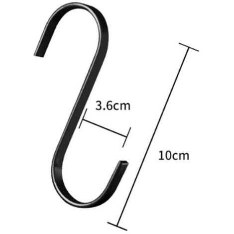 10 ganchos metálicos planos en forma de S para colgar, resistentes y ...