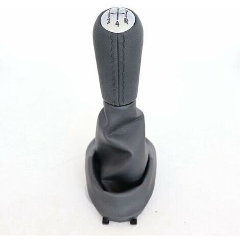 Pomada De Cambio De 6 Velocidades En Cuero Negro Y Cromo Para Renault Laguna 2, Clio 3, Megane 3 Y Scenic