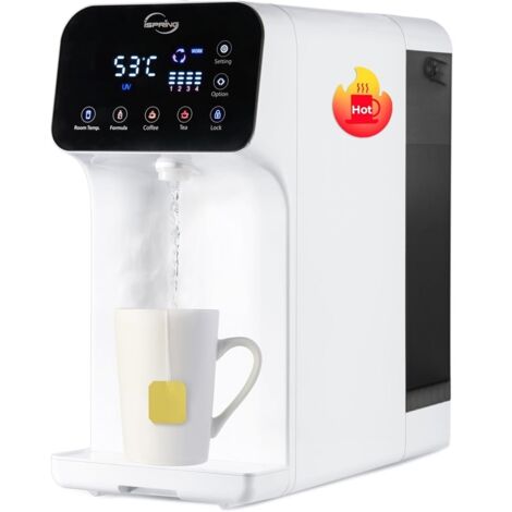 iSpring RCD100-E Erogatore di Acqua Calda Istantanea da Osmosi Inversa, 5 Stadi, con UV, Acqua Pura/Scarico 2,5:1, 100 GPD, 4 Opzioni di Temperatura, Plug and Play