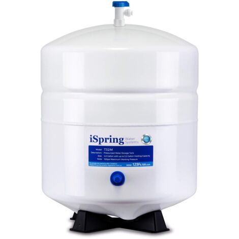 iSpring T32M Serbatoio di Stoccaggio dell'acqua Pressurizzato con Valvola a Sfera per Sistemi ad Osmosi Inversa, 4 Galloni, Valvola del Serbatoio da 1/4 Inclusa