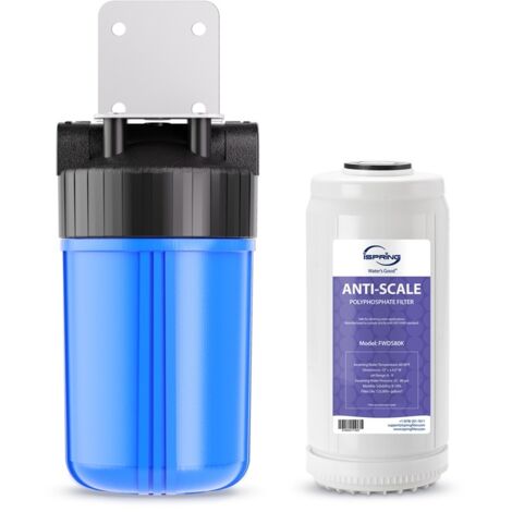 iSpring WDS80K Filtro Acqua Anticalcare 10" x 4,5", Inibitore di Calcare Brevettato, Anti Incrostazioni, Prevenzione Calcare in Tubi