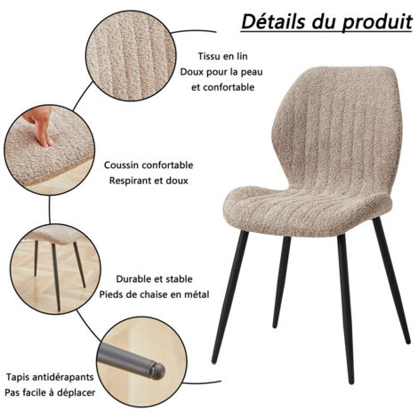 Lot De 2 Chaises De Salle à Manger Rétro En Bois De Noyer Avec Coussin Lin - Style Vintage, Capacité 250 Lb - 9