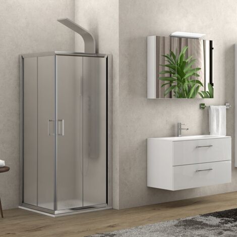 Cabina doccia 140x70 vetro opaco altezza 180cm K410 kamalu (1/5)