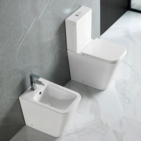 Set sanitari monoblocco a terra rimless con sedile soft close  LITOS-2700