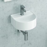 Lavabo Sospeso 32X29X H13 cm In Ceramica Con Foro Troppopieno