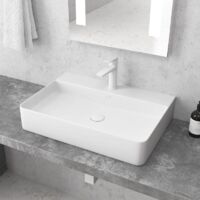 Lavabo d'Appoggio SQUADRATO - 50X42X12 CM - BIANCO OPACO