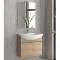 Mobile bagno sospeso 65cm con 2 porte e specchio filo lucido ''New Bianna'' elvezia