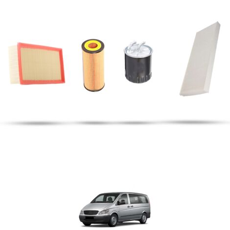 Kit tagliando 4 filtri compatibile con Mercedes Vito II (639) 115 CDI 110kw Dal 2003 (1/5)