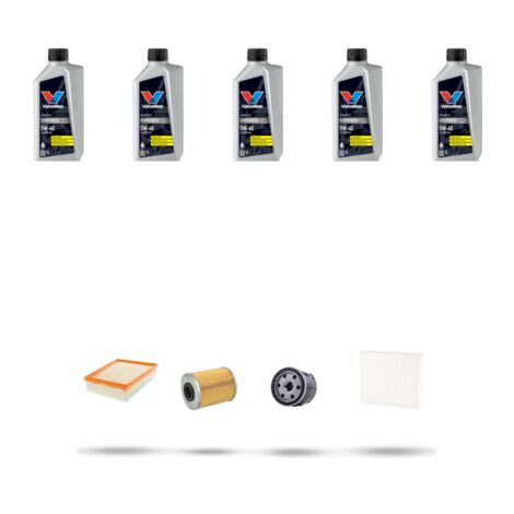 Kit tagliando 4 FILTRI e 5L OLIO compatibile con Renault Scenic II / Grand Scenic 1.9 Dci 85kw Dal 2006
