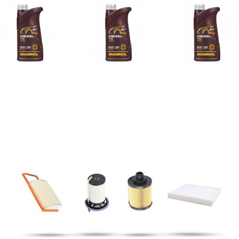 Kit tagliando 4 FILTRI e 3L OLIO compatibile con Fiat Fiorino 1.3 Multijet 16V 70kw dal 2010
