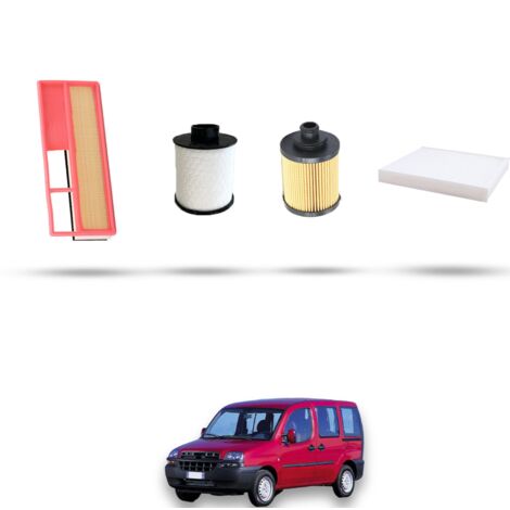 Kit tagliando 4 filtri compatibile con Fiat Doblo 1.3 JTd Multijet 16v 55kw dal 2005 (1/5)